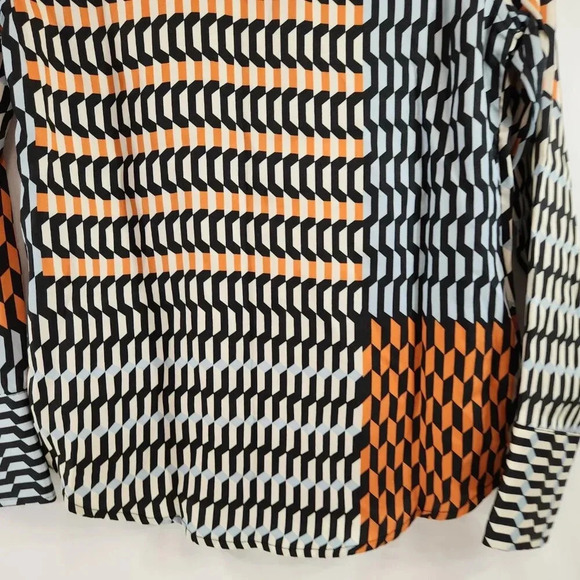 Mango Geometric Print Point Collar Shirt Size XS NWT - Picture 9 of 16